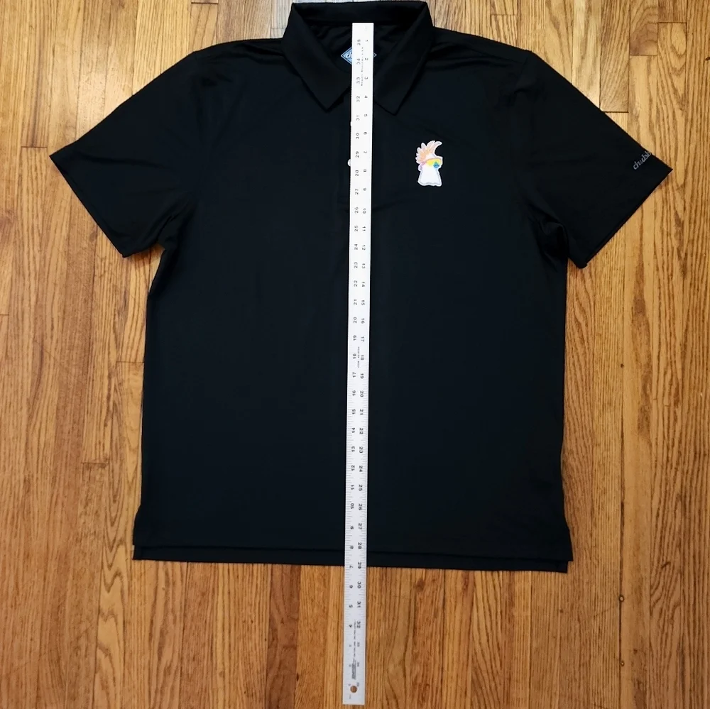 Chubbies Mens Performance Polo Shirt Size Large Parrot Logo Black Golf - Picture 6 of 8
